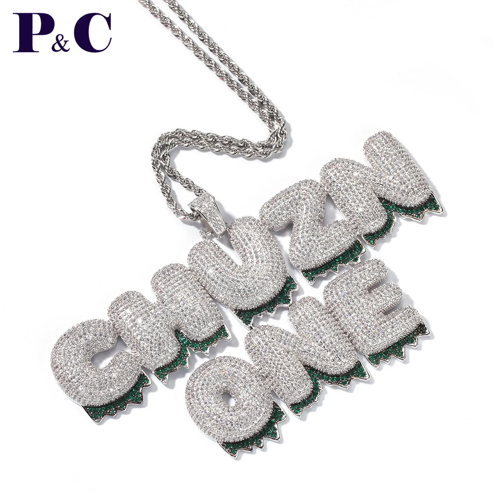 Пользовательские ювелирные изделия капельного пузыря буквы ожерелья с