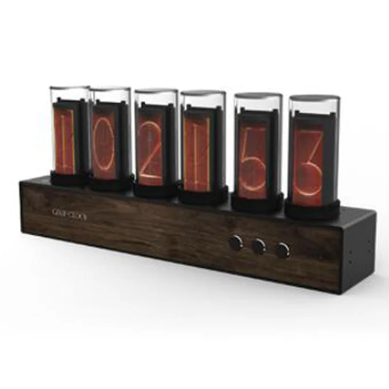 

High quality Gixie Glow light analog Tube Clock Retro LED Color Clock super bright glow tube digital clock