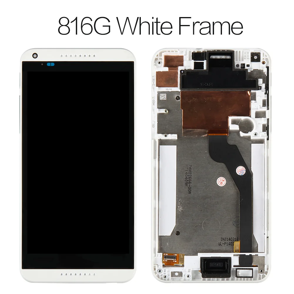816g white frame Srjtek для htc Desire 816 ЖК-сенсорный экран дигитайзер с рамкой ЖК-запчасти D816 для htc D816G дисплей 816 Вт 816G 816H - Цвет: 816g white frame