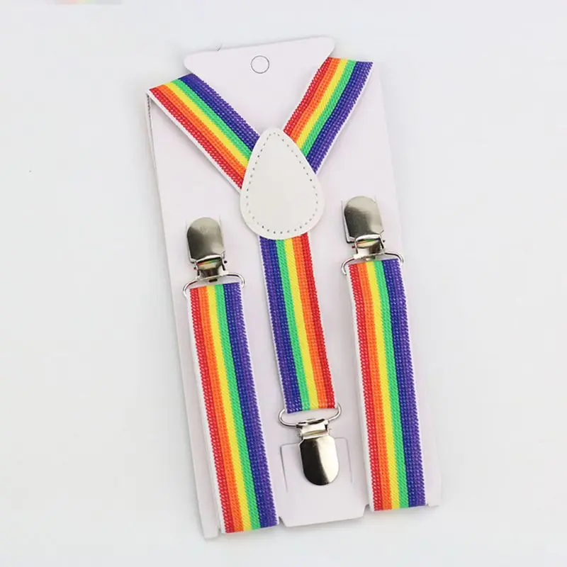 

Children Rainbow Strap Clip Colorful Striped Baby Suspenders Belt Boys and Girls Fashion Straps Anti-drop Belts Buckle
