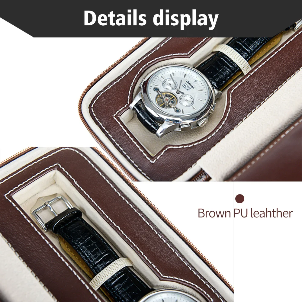 Кожаная Коробка для путешествий с двумя часами упаковочный чехол сделано в