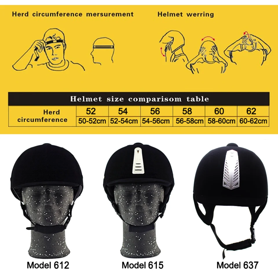 

LOCLE CE Certification Horse Rider Helmets Equestrian Men Women Children Durable Safety Half Cover Horse Riding Helmet 50-62cm