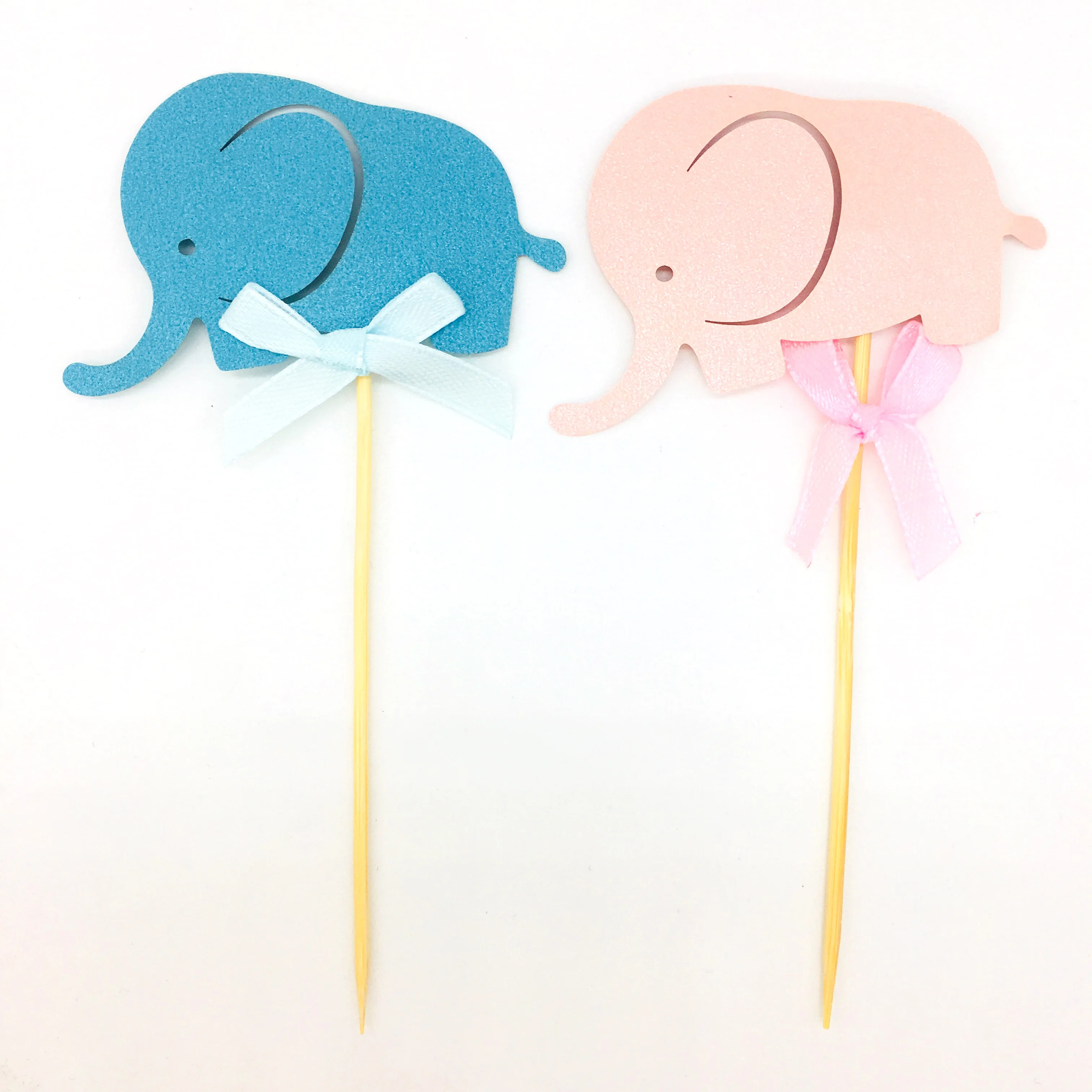 10 шт. милый синий розовый слон для капкейка-Baby Shower торт Топпер для вечерние украшения торта на день рождения