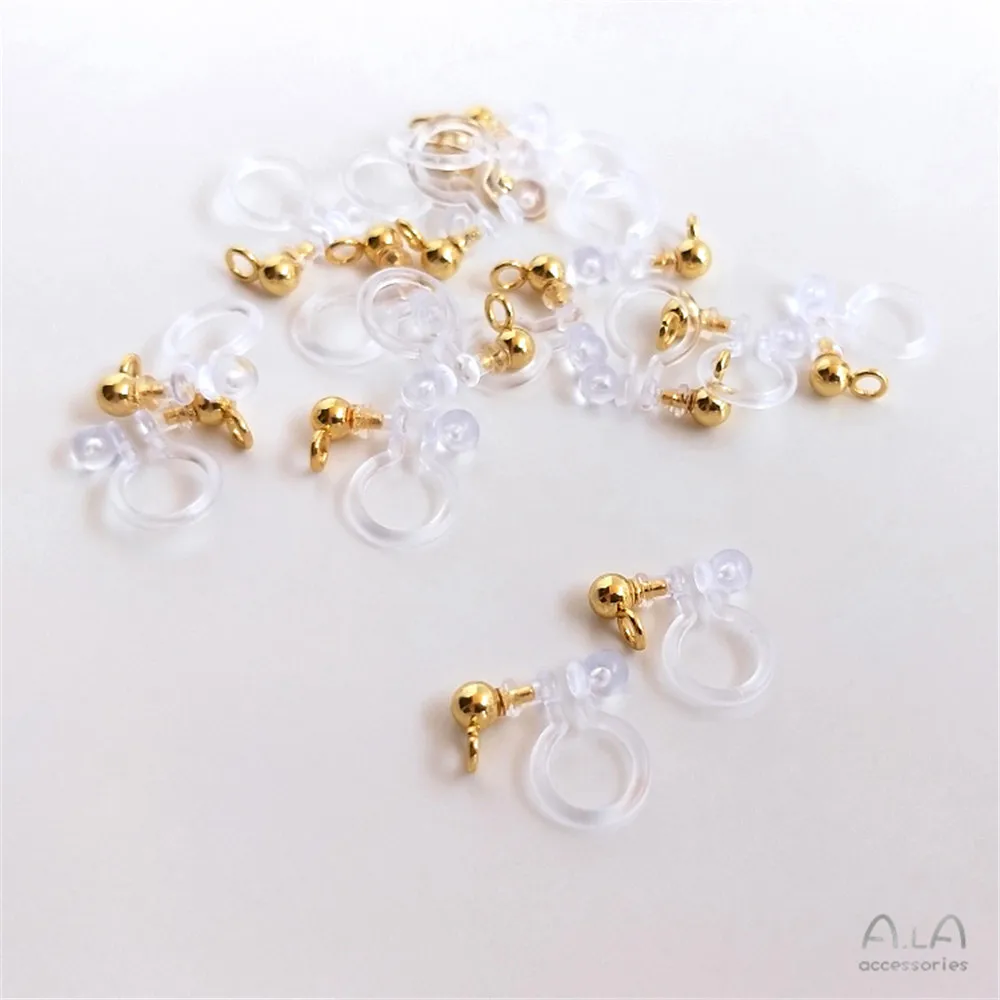 

14K Gold Filled Plated Japanese invisible ear clip hanging ear pin small no ear hole DIY earrings accessories
