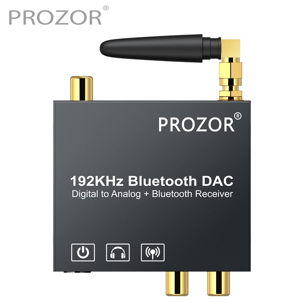 PROZOR Bluetooth 5,0 приемник DAC цифро-аналоговый аудио конвертер адаптер коаксиальный Toslink к стерео L/R RCA с выключателем питания