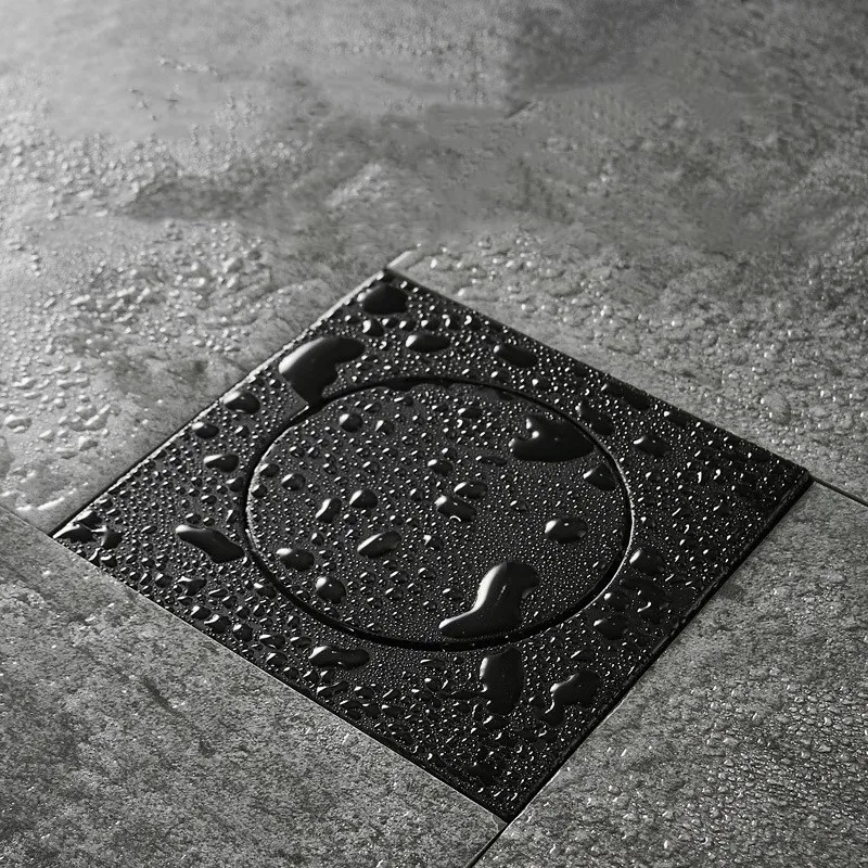 Черная сливная пробка для пола квадратная Выдвижная Крышка душевой кабины