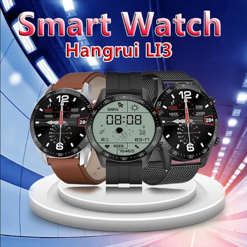 

New Hangrui LI3 Smart Watch Sports IP67 Waterproof Fitness Sports Watch Suitable APP For Android ios Phone SmartWatch Steel Band