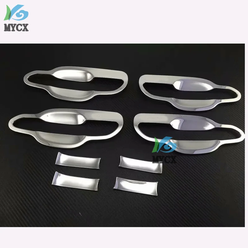 

For Hyundai Tucson 2019 2020 8PCS CHROME DOOR HANDLE BOWL COVER CUP CAVITY TRIM INSERT OVERLAY BEZEL MOLDING GARNISH