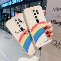 sillicone rainbow case for oppo a9 a5 a53 2020 a12 a7 a11x a11k a54 a74 a32 a33 a15 a3s a15s a11 cover realme 5 c21 matte bumper