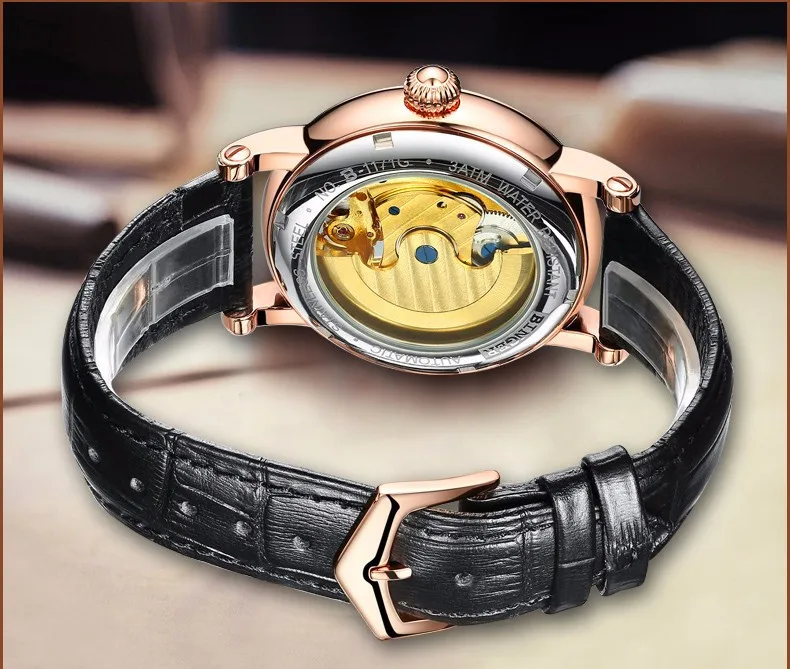 Швейцария БИНГЕР часы для мужчин люксовый бренд Tourbillon Relogio Masculino водостойкие Скелет механические часы B-1171-3