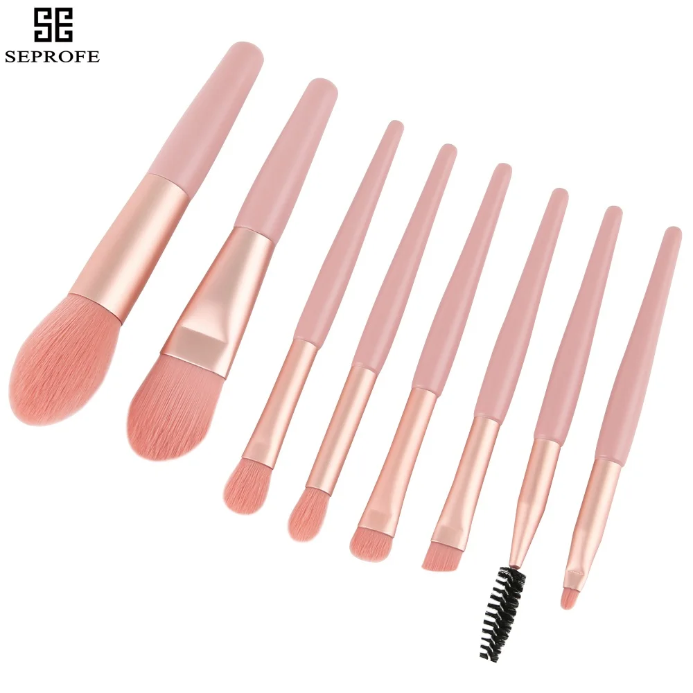 8 шт./компл. мини Размеры розовые кисти для макияжа кисть теней век Румяна
