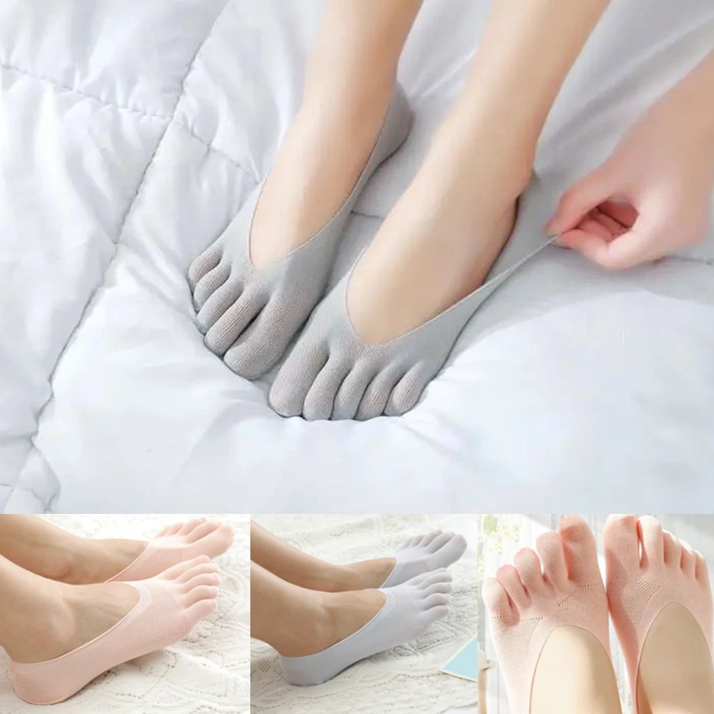 

Women's Toe Socks Orthopedic Compression Socks Ultra Low Cut Liner With Gel Tab Breathable/sweat-absorbent/deodorant/invisible