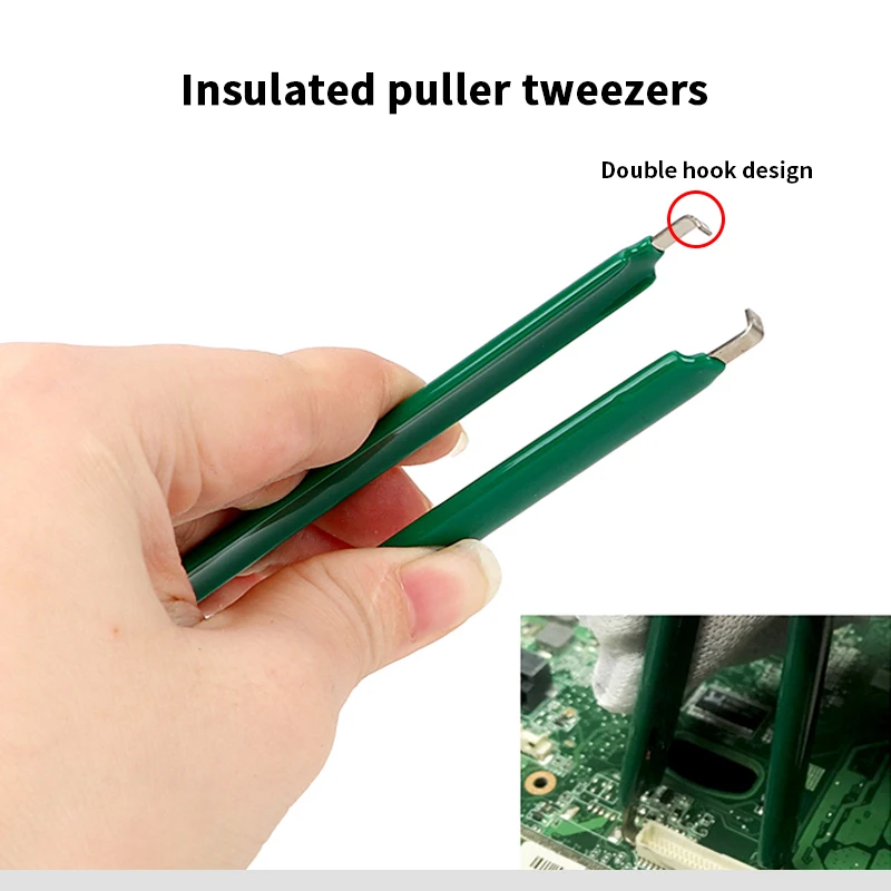 

10ps U-shaped insulated 609IC Extractor tool chip picker tweezers remover ROM extractor repair tool for ROM