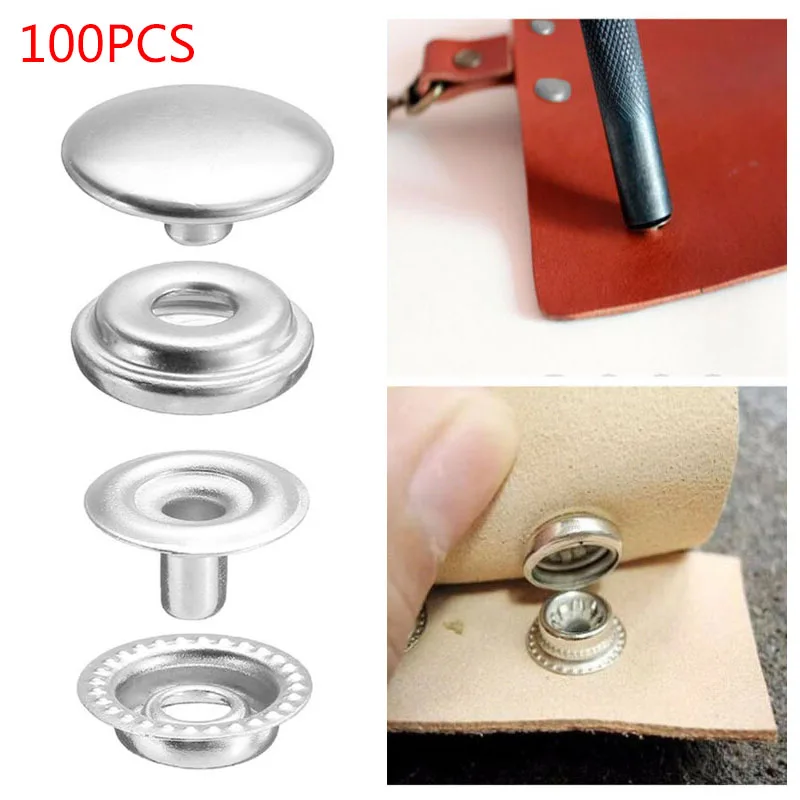 25 Set 15MM Stainless Steel Fastener Snap Press Stud Button DIY Leather Craft Silver For Clothing Handbags | Дом и сад