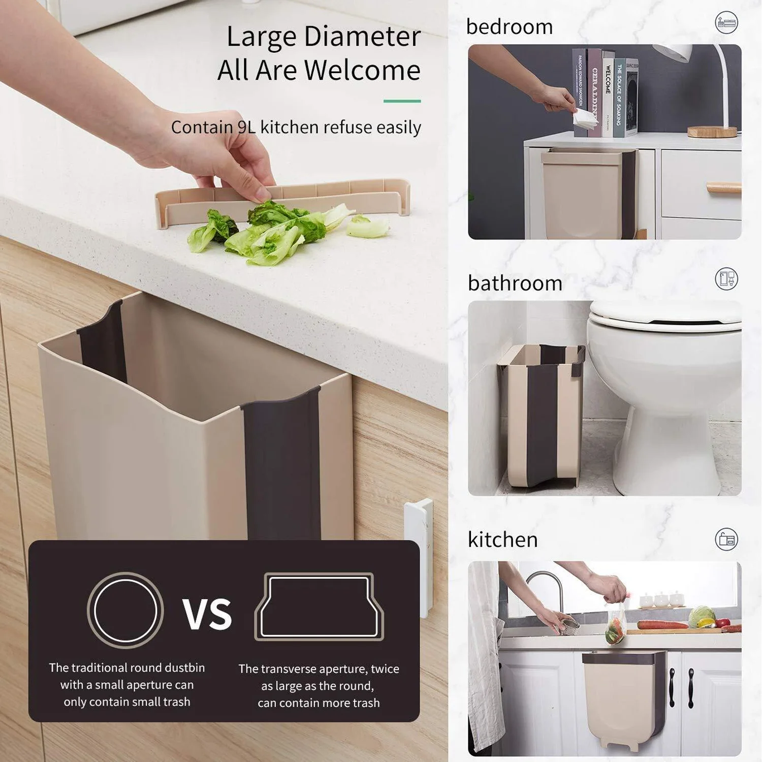 Подвесная разборная мусорная корзина для кухни кабинета двери ящика