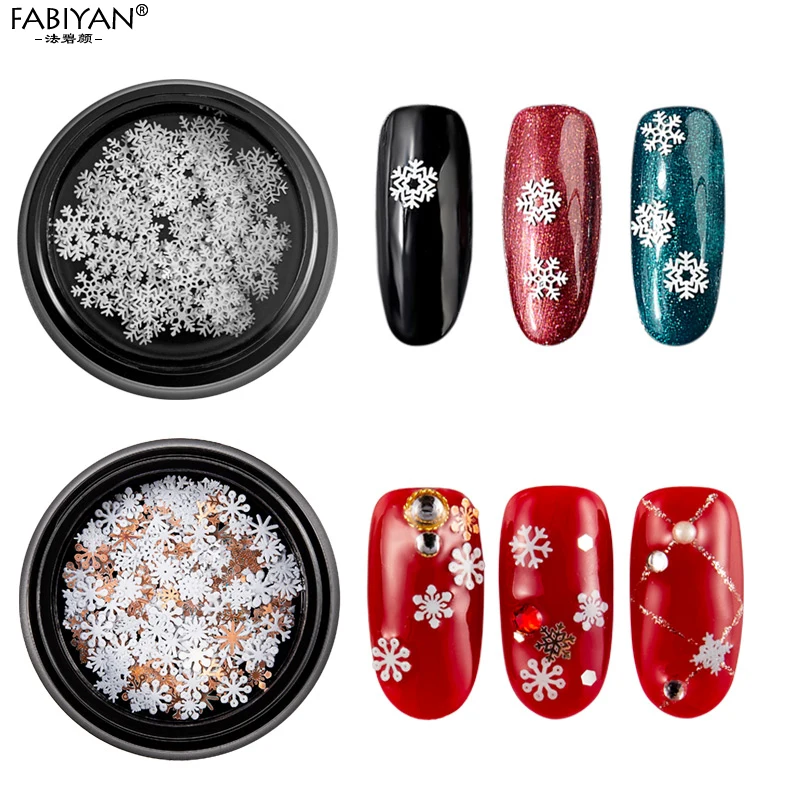 3/9 стильный дизайн ногтей Снежинка Белый Блестящий ломтик аксессуары DIY 3D Типсы