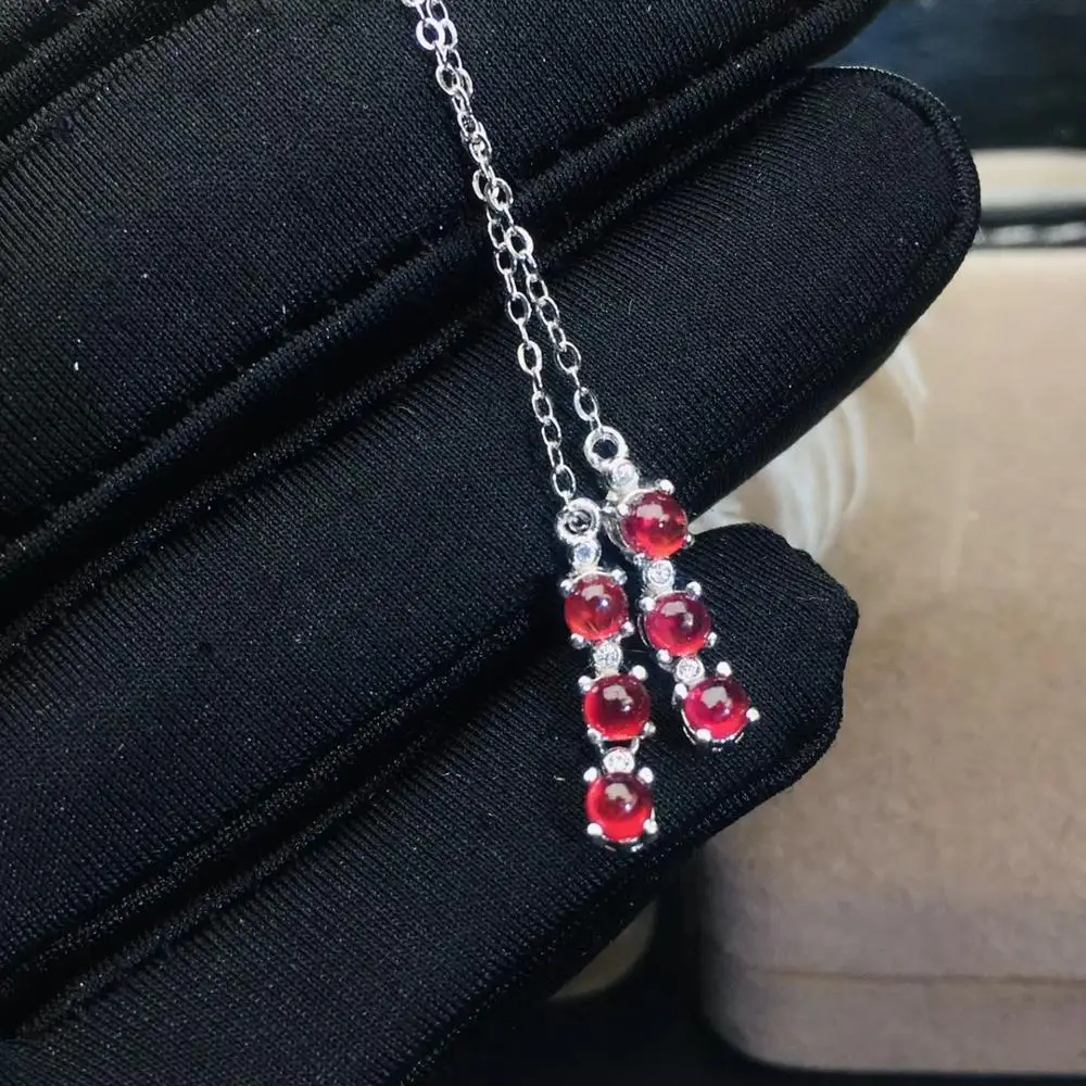 Серьги с натуральным Рубином 100% натуральные ювелирные изделия из серебра 925