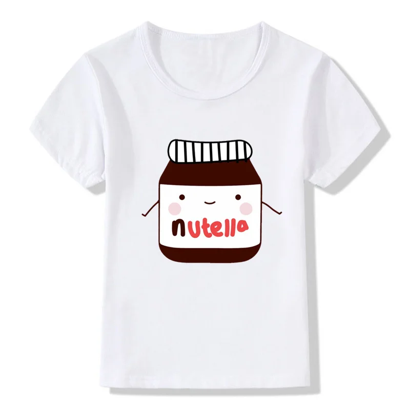 Детская футболка Nutella Kawaii с принтом забавная для маленьких мальчиков и девочек