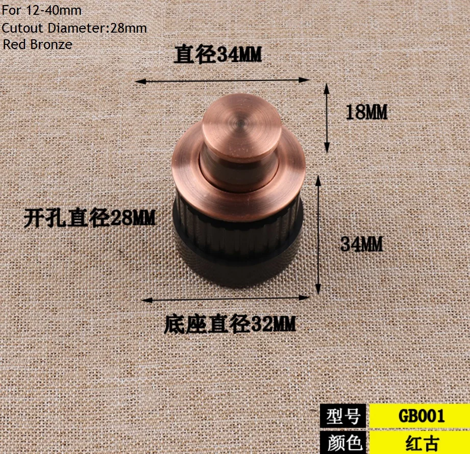 GB001 Red Bronze 4 шт./партия, потайная, светящаяся на весну, выдвижная ручка шкафа, RV Yacht Caravan Gun, черный, золотой, жемчужный, бронзовый, квадратный, круглый - Цвет: GB001 Red Bronze