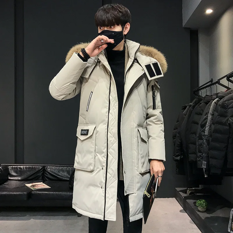 2021 Fashionable Coat Thicken Jacket men Hooded Warm Lengthen Parka Coat White duck down Hight Quality male New Winter Down Coat