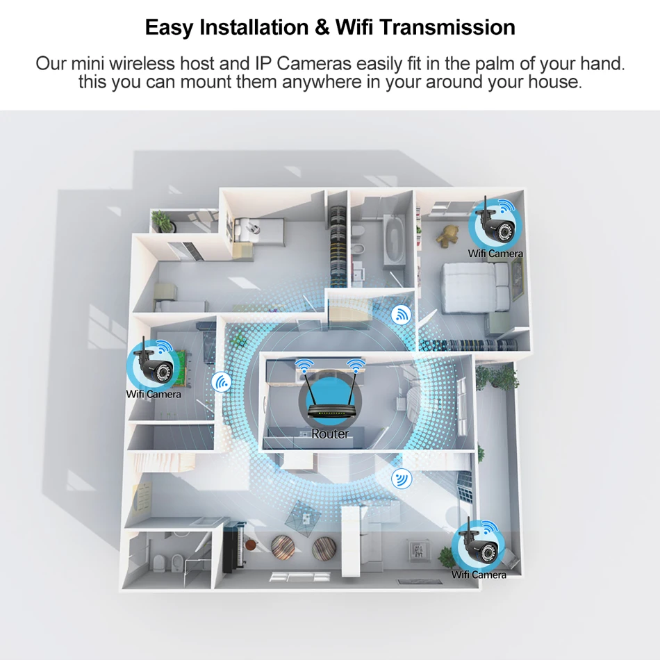 Techage 1080P Wi Fi Камера 2 полосная аудио запись карты памяти на открытом воздухе