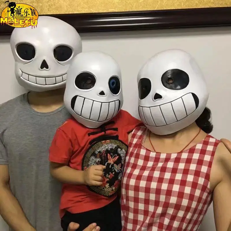 Undertale Sans Косплей Маска латексная маска Хэллоуин Череп головной убор взрослые