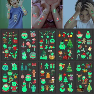 10 шт.компл. Tatuajes Temporales Рождественский праздник светящиеся наклейки штаны с фальш-вставкой для детей светится в темноте временная татуировка руки