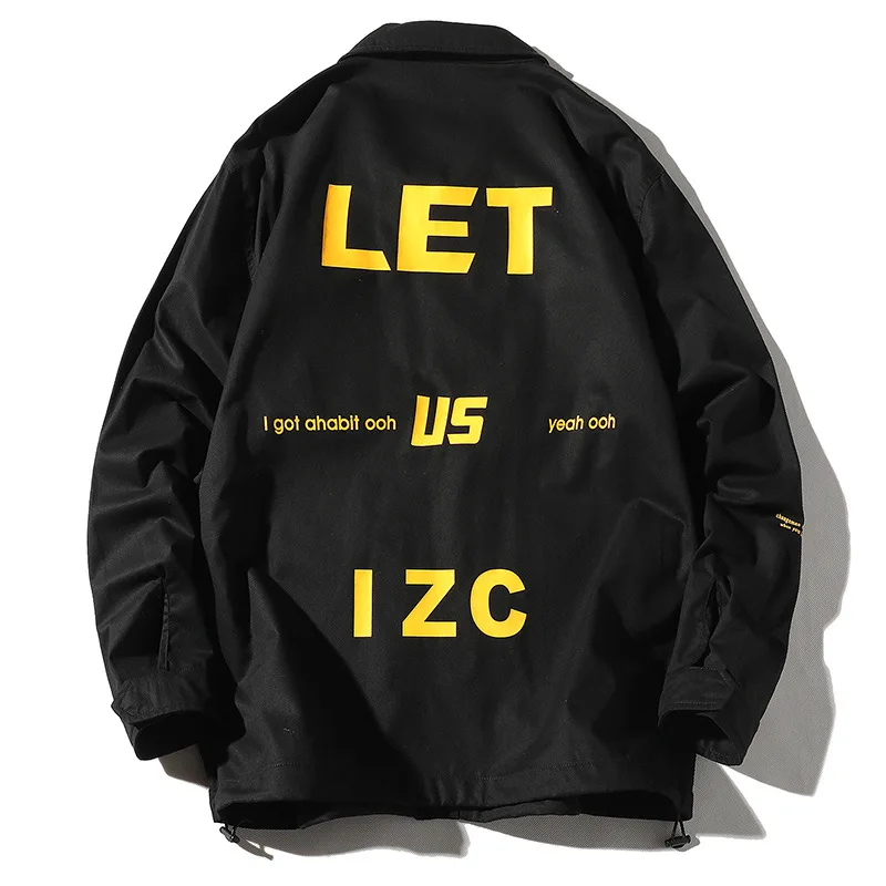 Куртка мужская с лентами и карманами Повседневная ветровка в стиле милитари