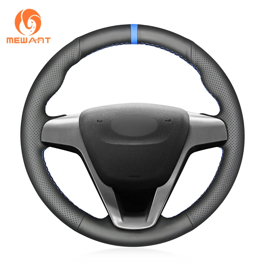 MEWANT черный натуральная кожа ручная прошивка удобный чехол рулевого колеса