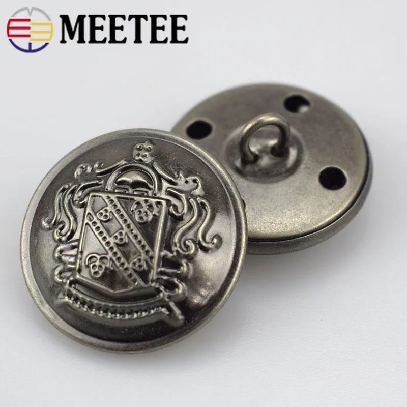 MEETEE 10 шт. античная серебряная медь металлическая кнопка ретро джинсовый пиджак пуговицы одежда декоративные пряжки аксессуары B3-13