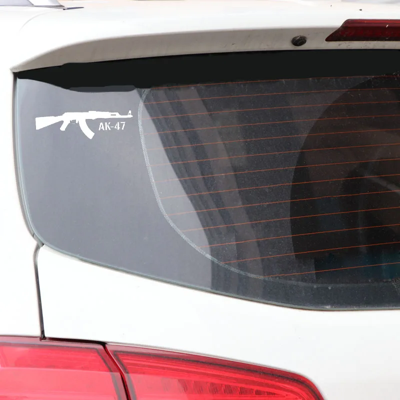 15X4,4 см Калашников AK-47 мультфильм пистолет автомобиля-Стайлинг виниловая наклейка автомобиля Наклейка S8-0072