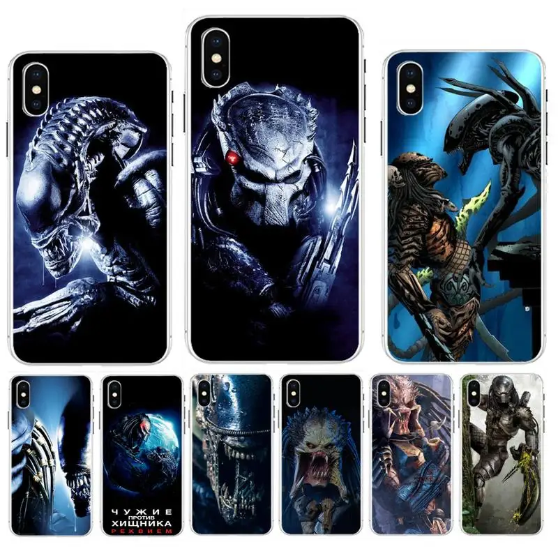 FHNBLJ чехол для сотового телефона Alien Vs Predator Black iPhone 11 pro XS MAX 8 7 6 6S Plus X 5 5S SE XR