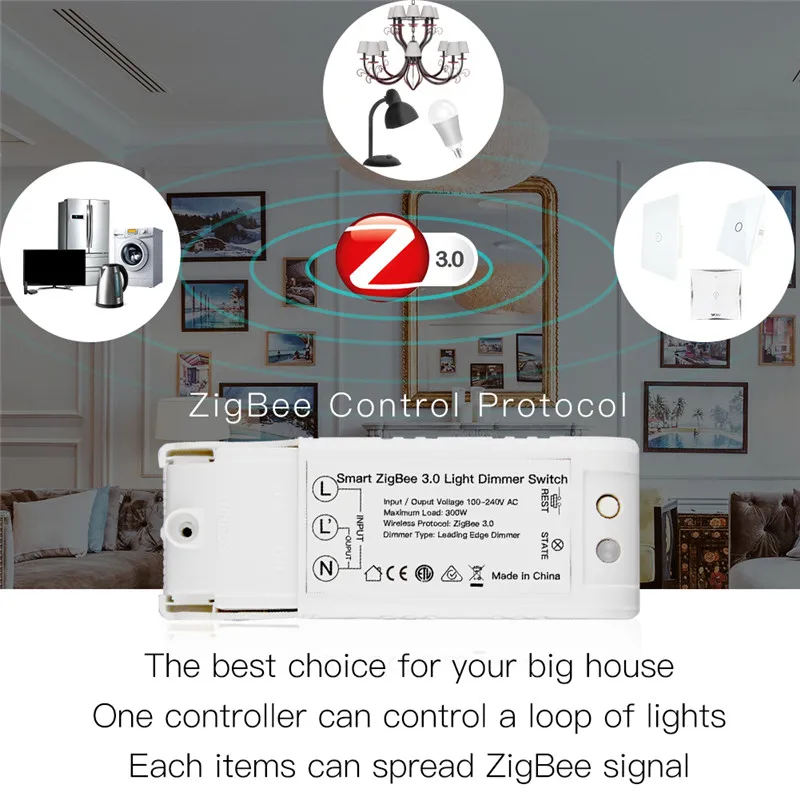 Смарт ZigBee 3 0 светильник Диммер контроллер для Echo Plus Wink Smartthings Hub система