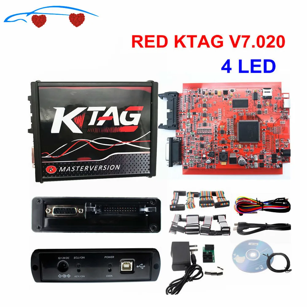 2021 красный KTAG V7.020 OBD2 менеджер Тюнинг без маркеров Применение онлайн K TAG 7 020 для