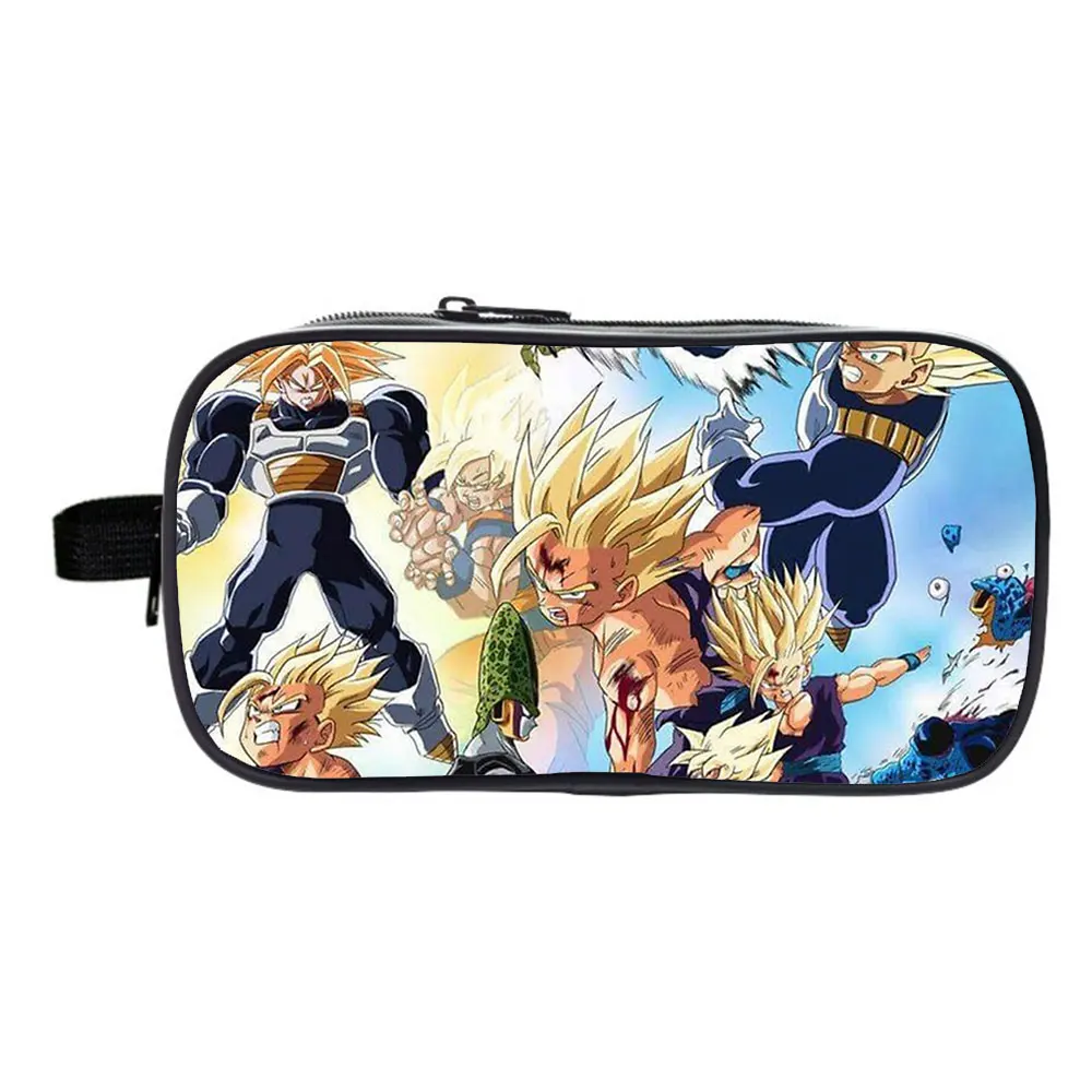 

Son Goku Pencil Case Kakarotto Pen Bag Wallet Purse Pencil Box Anime Multifunction For Kid Students Double Zipper Stationery Bag