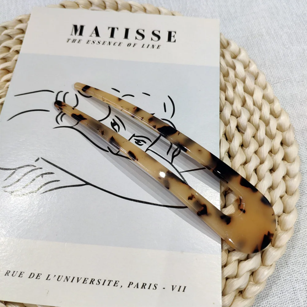 Ацетатная шпилька для волос U образная Женская шариковая головка с мраморным