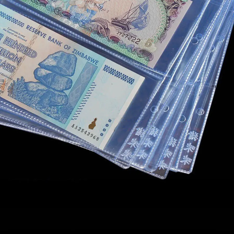 Альбом для банкнот 10 шт./лот 3 кармана на странице|banknotes plastic page|paper money collectionbanknotes