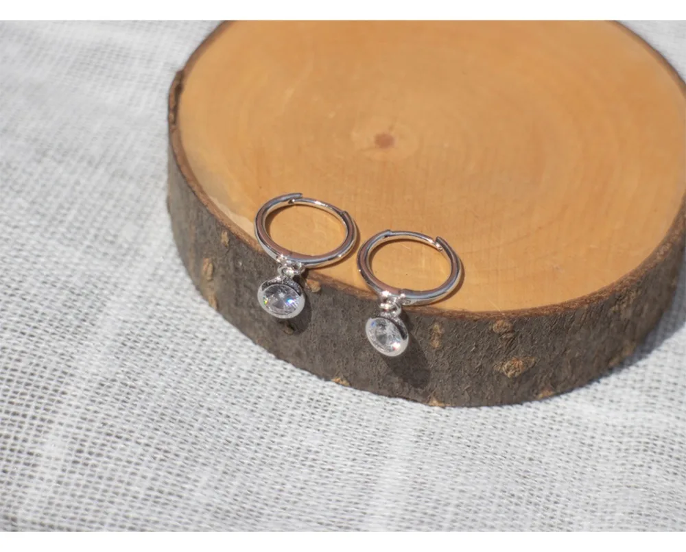 Серьги из стерлингового серебра 925 пробы, Модный Циркон, круглый короткий кулон, круглые серьги, тренд кости, дикие женские серебряные серьги, ювелирные изделия