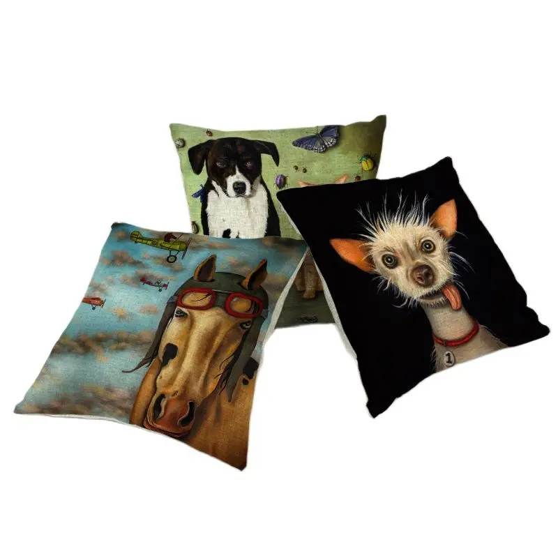 Чехлы для автомобиля современное искусство подушка кошки далматинь лошадь