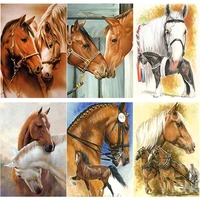 new 5d diy diamond painting animal cross stitch full square round drill horse diamond embroidery crafts home decor manual gift