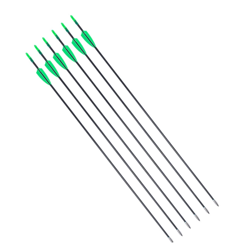 

31 Inches Fiberglass Arrows Spine 800 Outer Diameter 6MM for Recurve/Compound Bow Outdoor Archery Hunting Shooting