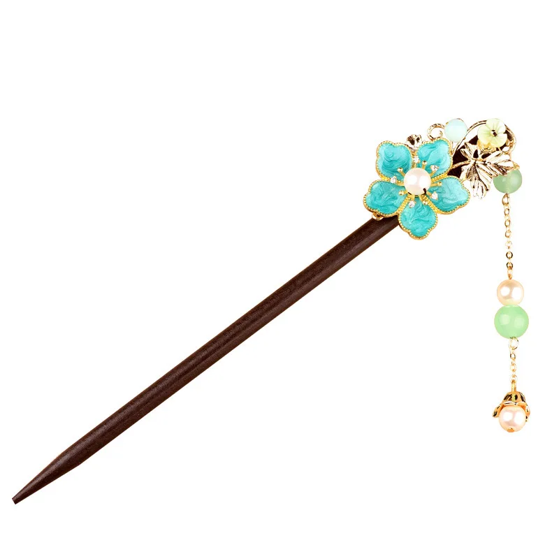 Original Ornament Handmade Antique Hairpin Female Coiled Wood Pearl Tassel Step Shake | Украшения и аксессуары