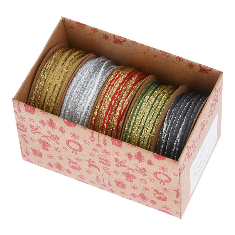 Wired Ribbon New Christmas Decoration Rope Gift Wrapping Greeting Card Bandage Multicolor Combination Set