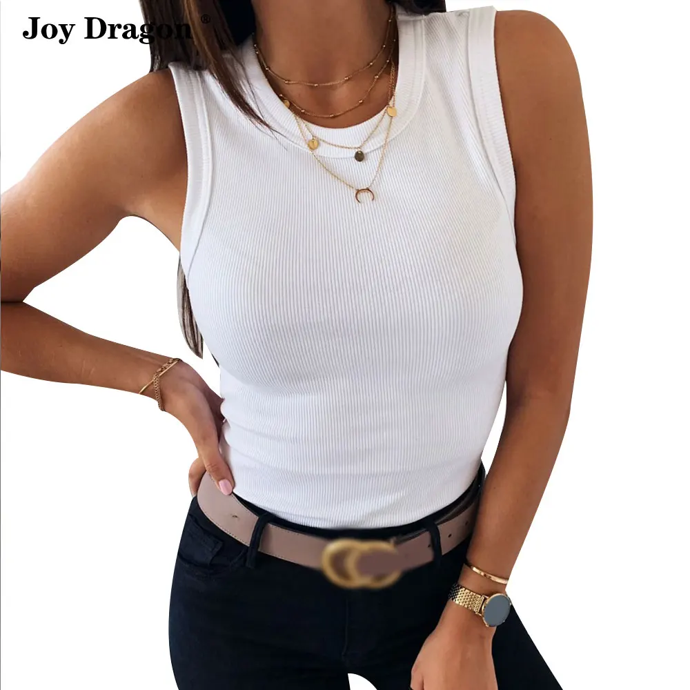 Женские топы и блузки Повседневная белая майка летняя модная женская блузка с