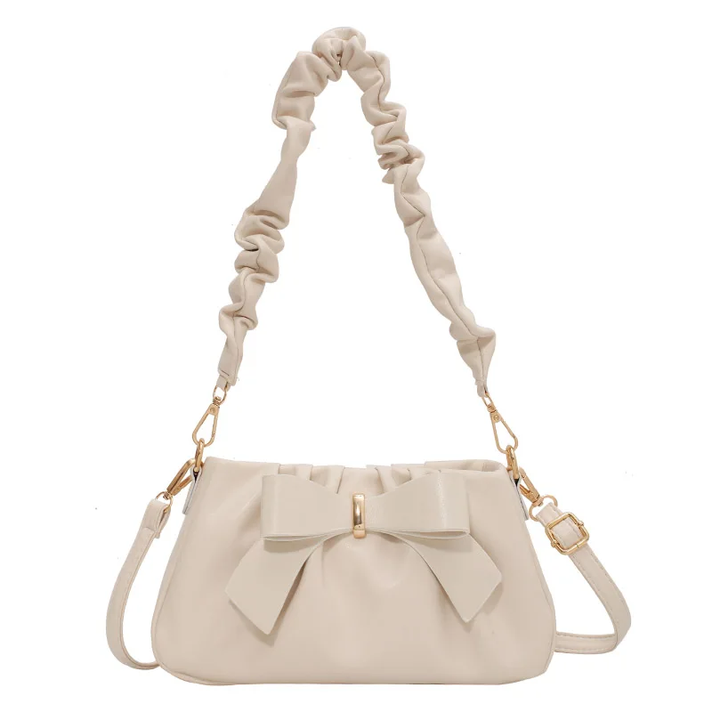 

Small Bow Sweet PU Leather Crossbody Bag 2021 Summer Lady Handbag and Purses Casual Shopper Shoulder Bag Kiwi Green Designer