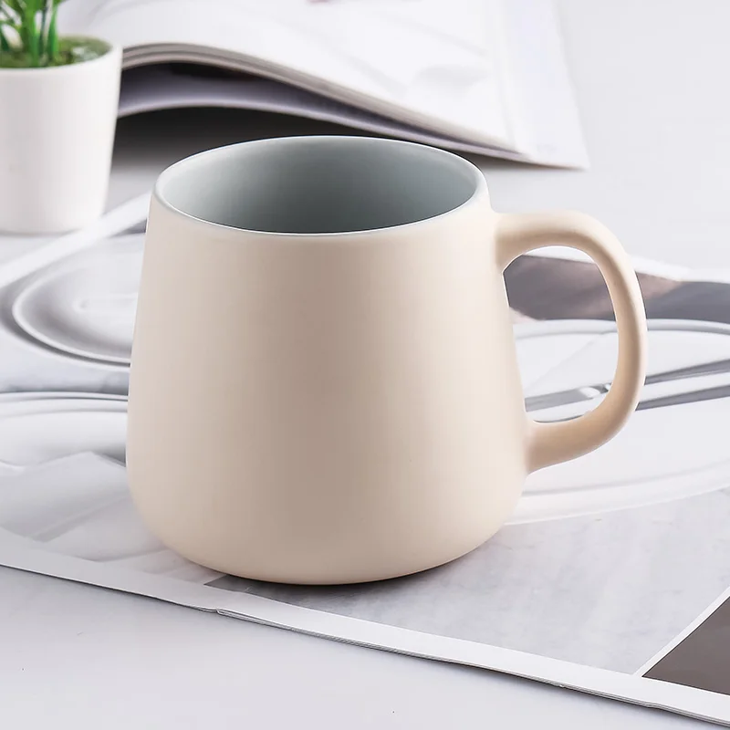 

Colorful Nordic Coffee Mug Ceramic Tea Milk Simple Creative Cute Cup Handle Lovers Taza Para Cafe Mug Set with Spoon EC50BZ