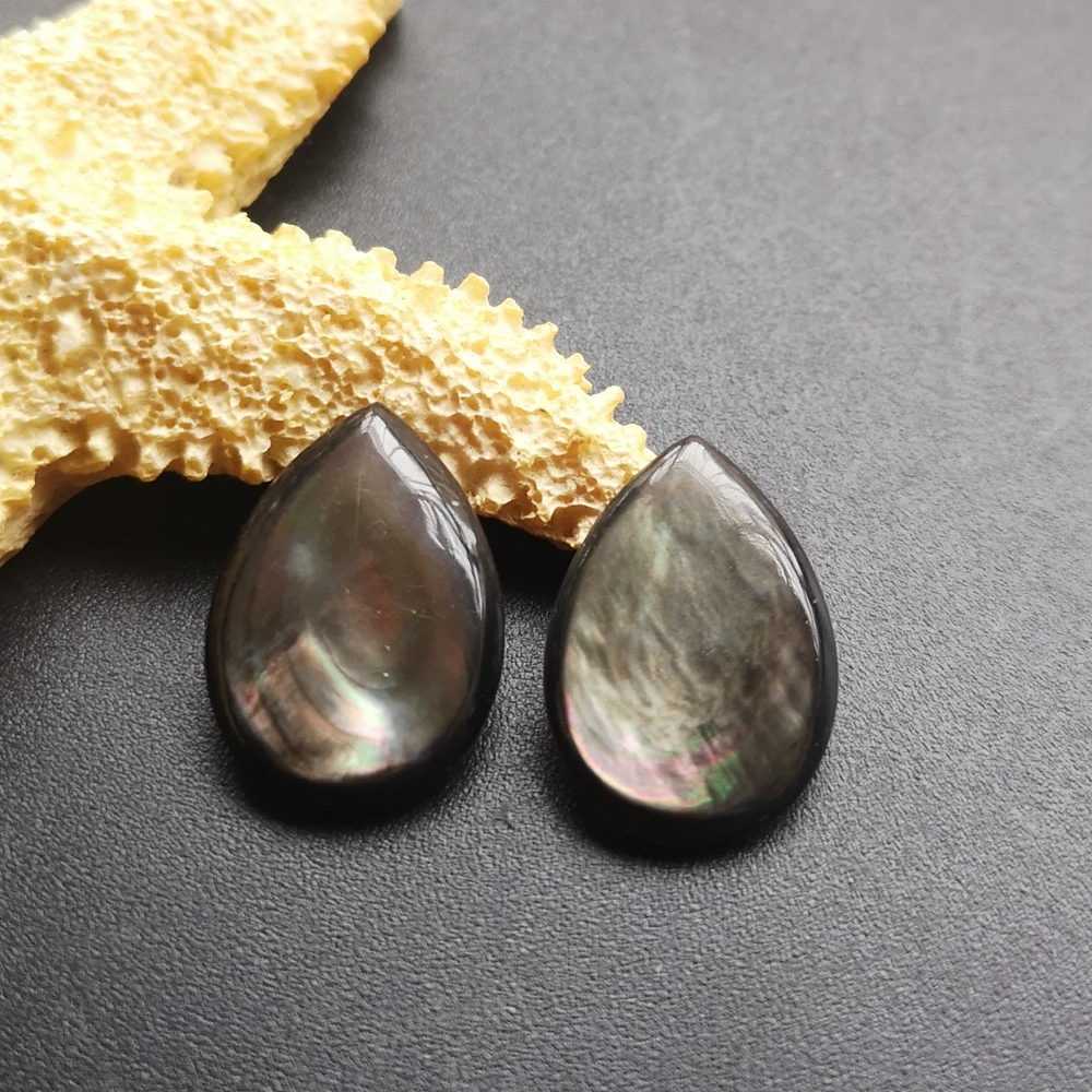 

50pcs/lot 13x18mm Natural Black Pear Cabochon Mother of Pearl shell for DIY Jewelry Pear Cabochon MOP Pearl shell for Earrings