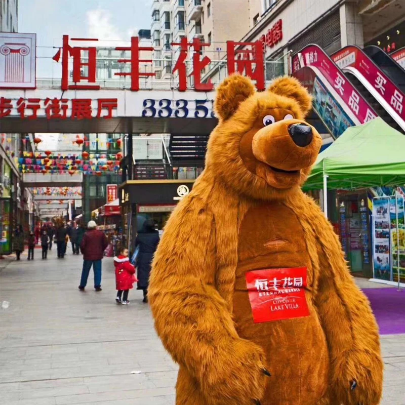 2 м/2 6 м/3 м надувной бурый медведь костюм талисмана для взрослых на открытом