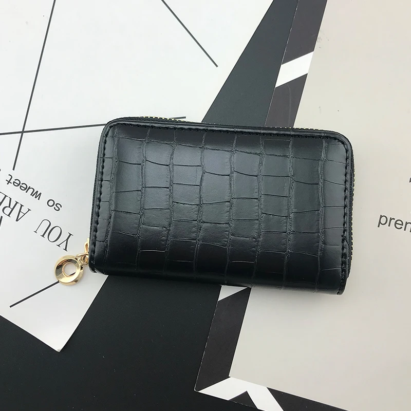 black NICOLE& CO дизайнерский короткий кошелек из искусственной кожи женские кошельки модные держатели карт тонкий кошелек для монет - Цвет: black