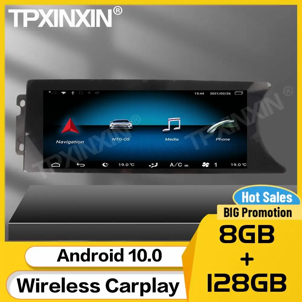 

8+128G Car Multimedia Stereo Receiver Android 10 For Mecerdes Benz C Series 2011 2012 2013 2014 GPS Navigation BT Auto Head Unit